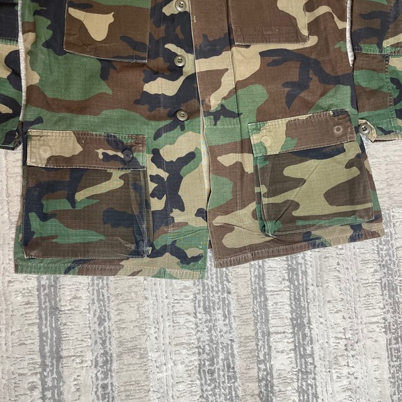 Vintage 1970s US Army Woodland Camo BDU Jacket Pants Set Mens USGI ECWCS - SMALL - Picture 5 of 16